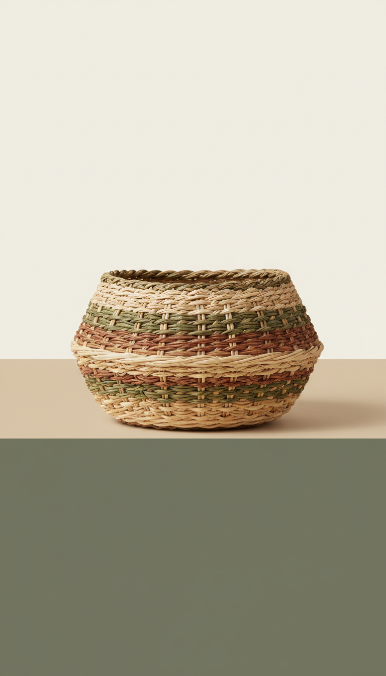 Handwoven Natural Fiber Basket