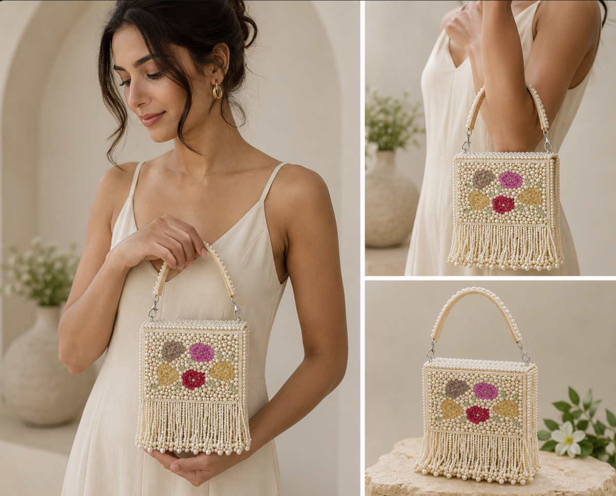 PEARL FLORAL MINI BAG